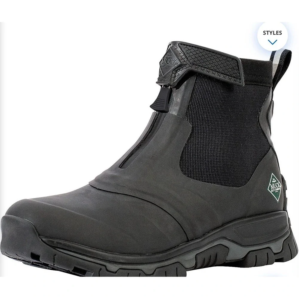 Muck Boot Men's Apex Mid-Zip Boots Black Size 14 NEW‎ Retail $165